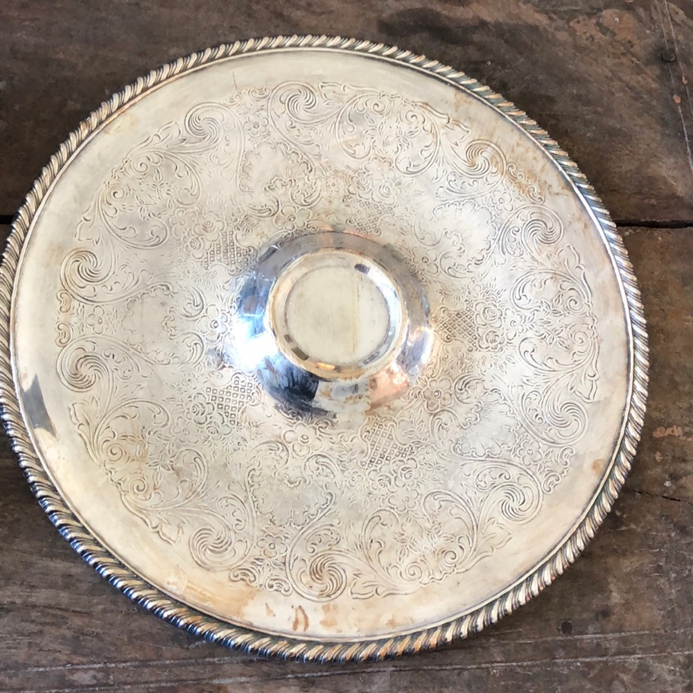 Silver plated round tray - Picture 2 of 5